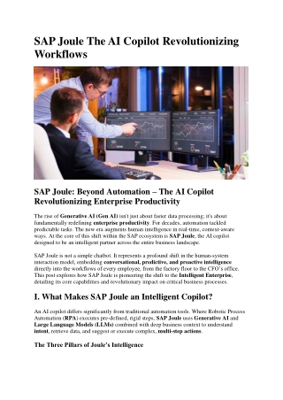 SAP Joule The AI Copilot Revolutionizing Workflows