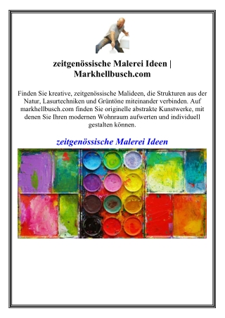 zeitgenössische Malerei Ideen Markhellbusch.com