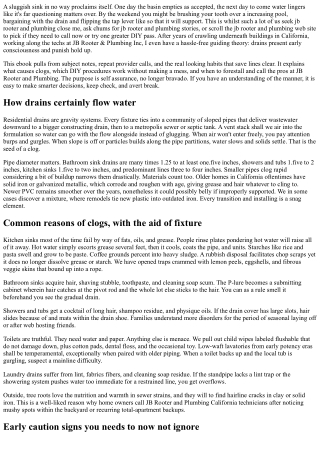 Drain Cleaning one hundred and one with JB Rooter and Plumbing Experts