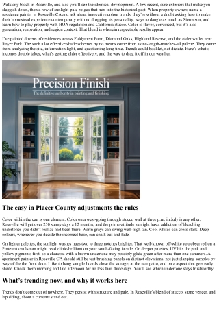 House Painter in Roseville CA: Color Trends for Modern Homes