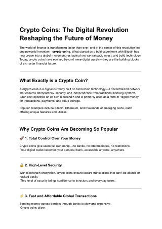 Crypto Coins_ The Digital Revolution Reshaping the Future of Money