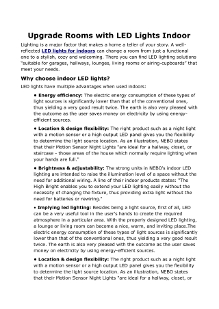 Upgrade Rooms with LED Lights Indoor