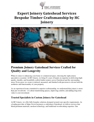 expert joinery gateshead services bespoke timber craftsmanship by hc joinery