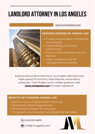 Landlord Attorney in Los Angeles - www.miragelaw.com