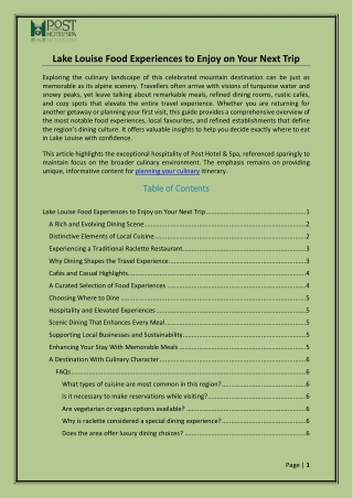 Food Experiences to Enjoy on Your Next Trip