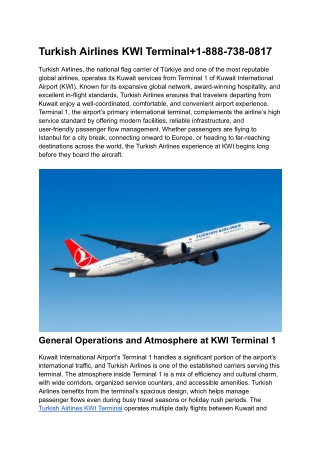 Turkish Airlines KWI Terminal 1-888-738-0817 (1)