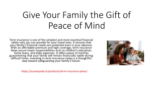 Give Your Family the Gift of Peace of Mind