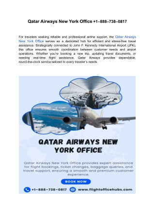 Qatar Airways New York Office  1–888–738–0817