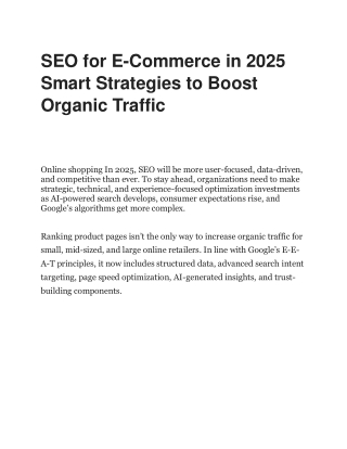 SEO for Ecommerce