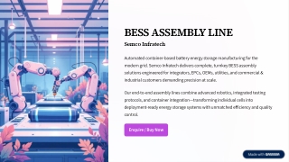 BESS Assembly Line by Semco Infratech – Automated Container BESS Factory