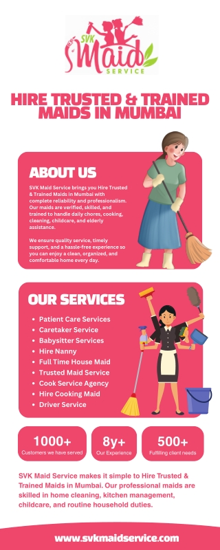 SVK Maid Service - Hire Trusted & Trained Maids in Mumbai