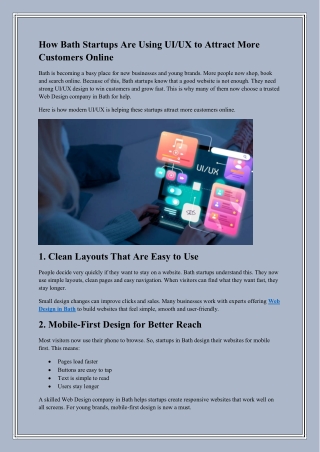 How Bath Startups Are Using UI-UX to Attract More Customers Online