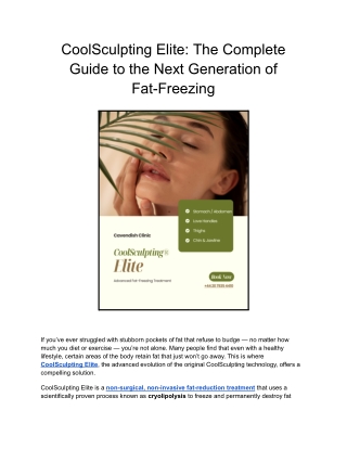 CoolSculpting Elite_ The Complete Guide to the Next Generation of Fat-Freezing