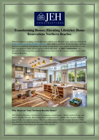 Transforming Homes, Elevating Lifestyles Home Renovations Northern Beaches