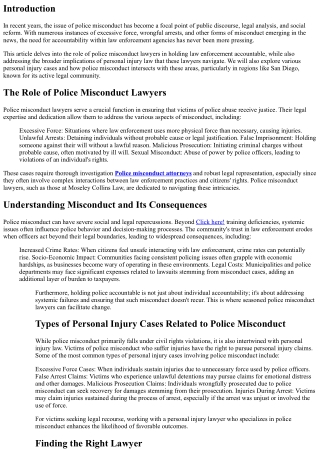 In the Line of Duty: Holding Police Accountable with Misconduct Lawyers