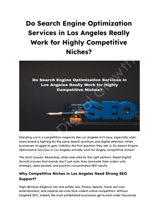 Do Search Engine Optimization Services in Los Angeles Really Work for Highly Competitive Niches_