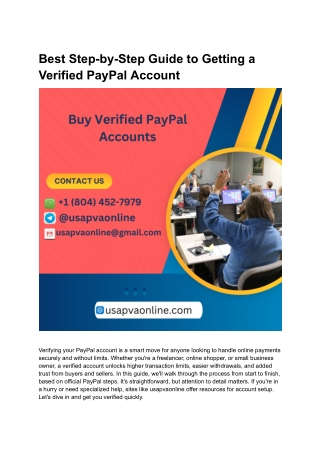 Best Step-by-Step Guide to Getting a Verified PayPal Account