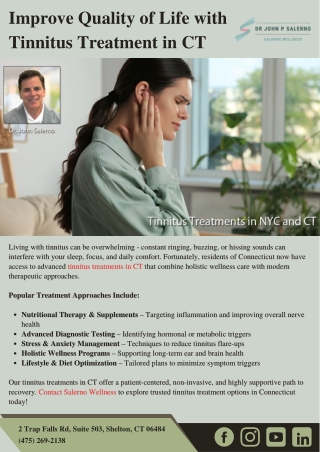 Improve Quality of Life with Tinnitus Treatment in CT