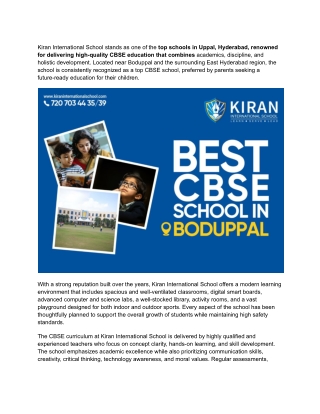 Best CBSE schools in Uppal