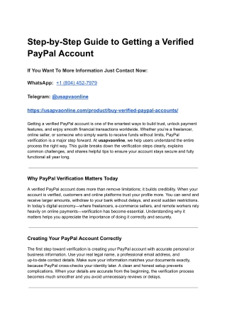 Step-by-Step Guide to Getting & Buy a Verified PayPal Account