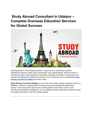 Study Abroad Consultant in Udaipur