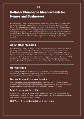 Reliable Plumber in Meadowbank for Homes and Businesses