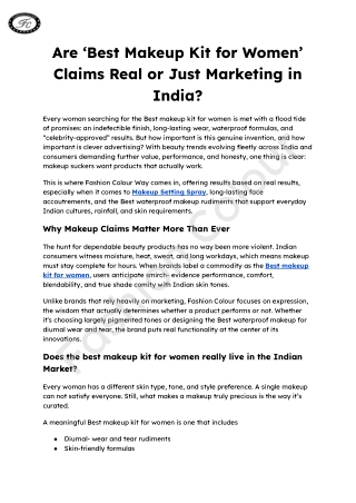 Are ‘Best Makeup Kit for Women’ Claims Real or Just Marketing in India_