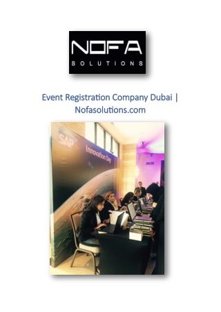 Event Registration Company Dubai | Nofasolutions.com