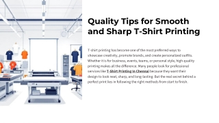 Quality Tips for Smooth and Sharp T-Shirt Printing
