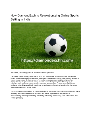How DiamondExch is Revolutionizing Online Sports Betting in India (1)
