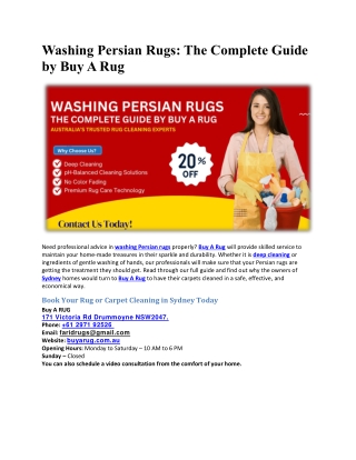 Washing Persian Rugs: The Complete Guide by Buy A Rug