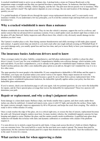 Cracked Windshield Anderson: Insurance Coverage Essentials