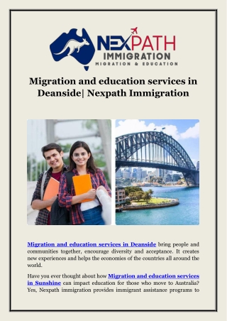 Migration and Education Services in Deanside