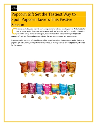 Popcorn Gift Set the Tastiest Way to Spoil Popcorn Lovers This Festive Season
