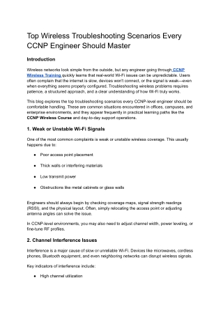 Top Wireless Troubleshooting Scenarios Every CCNP Engineer Should Master