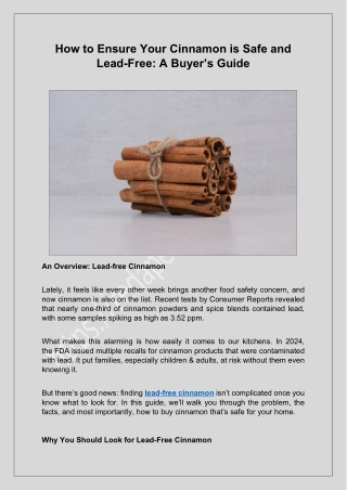 How to Ensure Your Cinnamon is Safe and Lead-Free A Buyer’s Guide