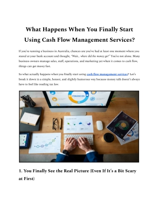 What Happens When You Finally Start Using Cash Flow Management Services?