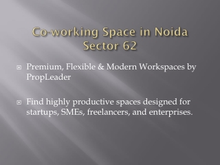 Premium Co-working Space in Noida Sector 62 for Startups