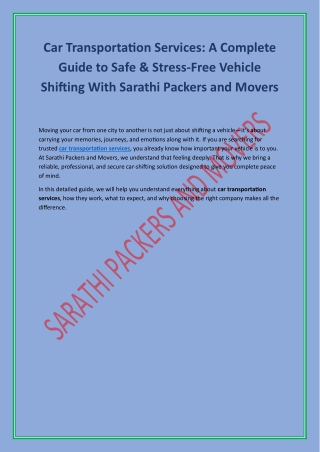 Car Transportation Services