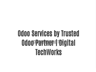 Odoo Services by Trusted Odoo Partner | Digital TechWorks