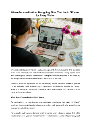 Micro-Personalization: Designing Sites That Look Different for Every Visitor