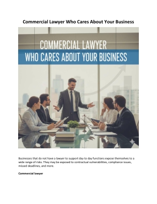 Commercial Lawyer Who Cares About Your Business