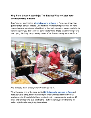 Why Pune Loves Caterninja_ The Easiest Way to Cater Your Birthday Party at Home