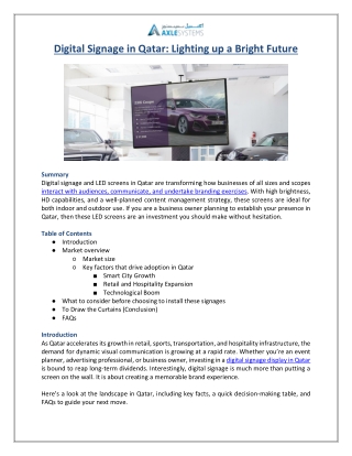 Digital Signage Display in Qatar Invest Now - Axle Systems