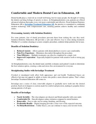 Comfortable and Modern Dental Care in Edmonton, AB