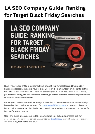 La Seo Company Guide - Ranking for Target Black Friday Searches