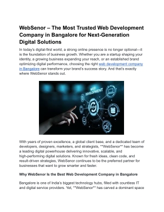 web development company in bangalore