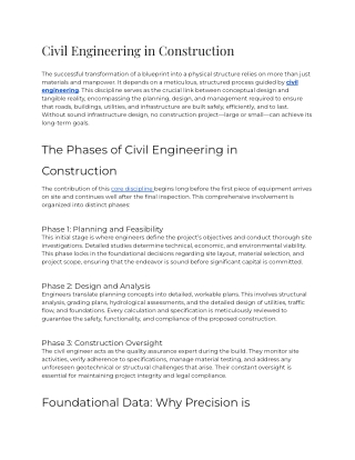 E - Civil engineering in construction