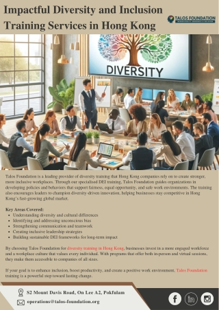 Impactful Diversity and Inclusion Training Services in Hong Kong