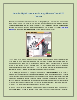 How the Right Preparation Strategy Elevates Your CEED Journey